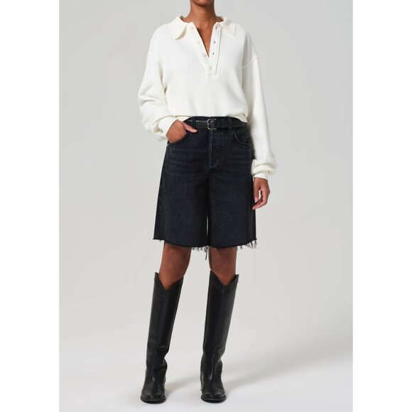 CITIZENS OF HUMANITY Remi Cotton-Blend Jersey Sweatshirt in White Size Large - Picture 9 of 9